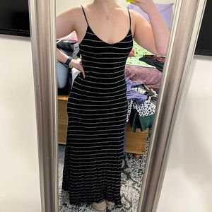 Black and white stripped maxi